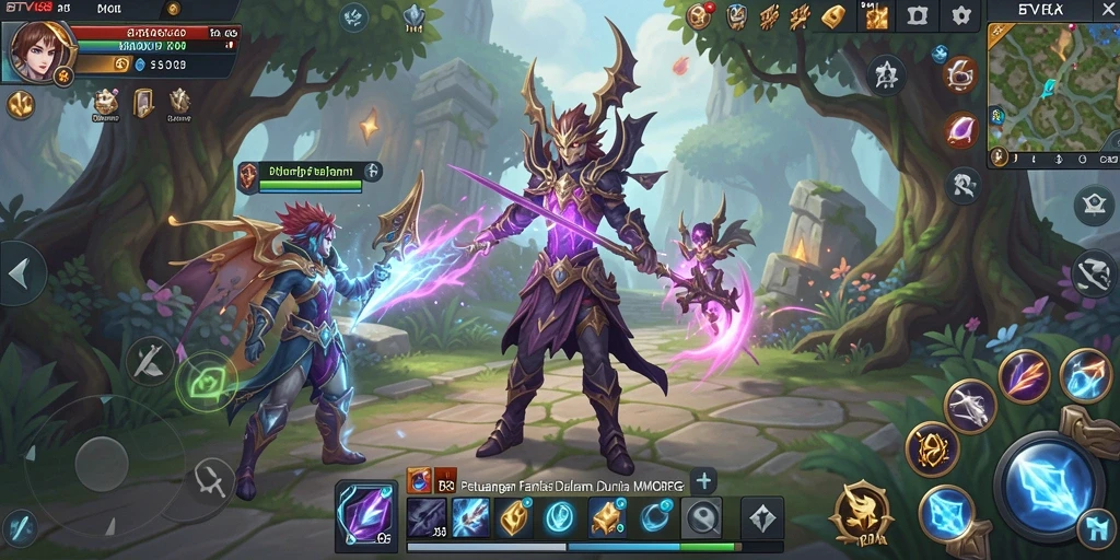 Tangkapan layar menunjukkan aksi seru dalam gameplay MMORPG BTV168.
