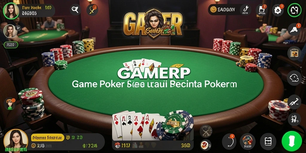 Tampilan gameplay Poker yang mendebarkan di GAMERP.