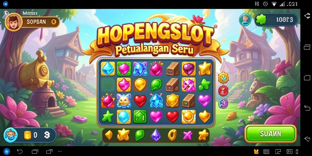 Screenshot utama HOPENGSLOT menampilkan gameplay Match-3 yang seru dan menantang.