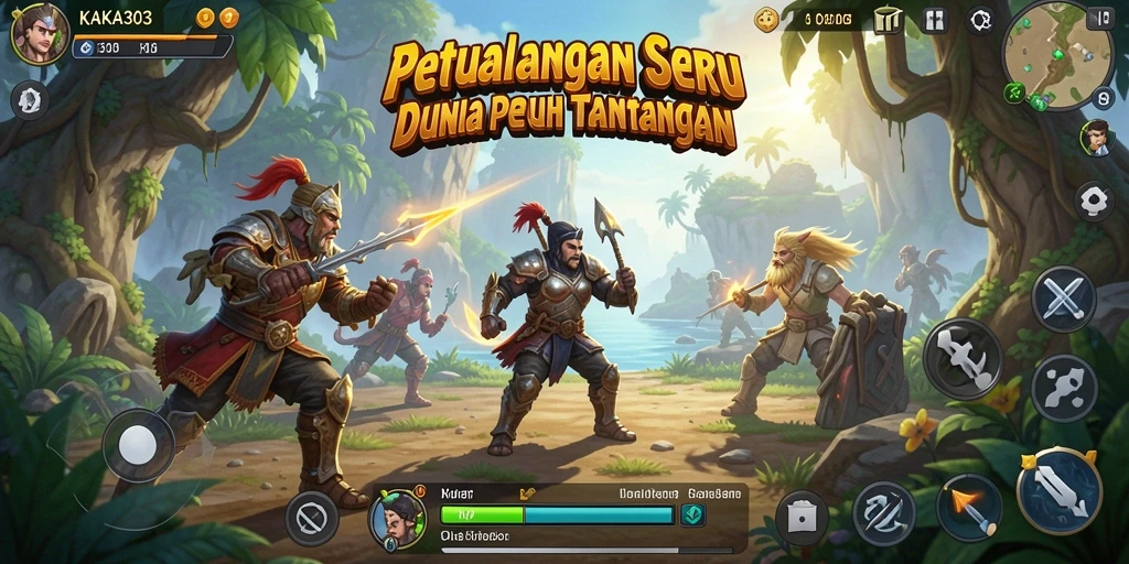 Tangkapan layar gameplay KAKA303 menampilkan aksi petualangan yang epik.
