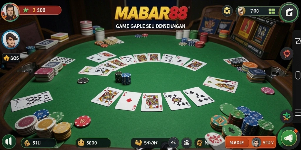 Tampilan seru gameplay Gaple di MABAR88.