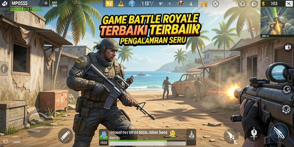 Tangkapan layar MPO555 menampilkan intensitas pertempuran dalam game Battle Royale.